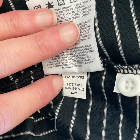 New Mens Nike Black polo striped shirt preppy skater casual business casual sz L - Picture 11 of 15